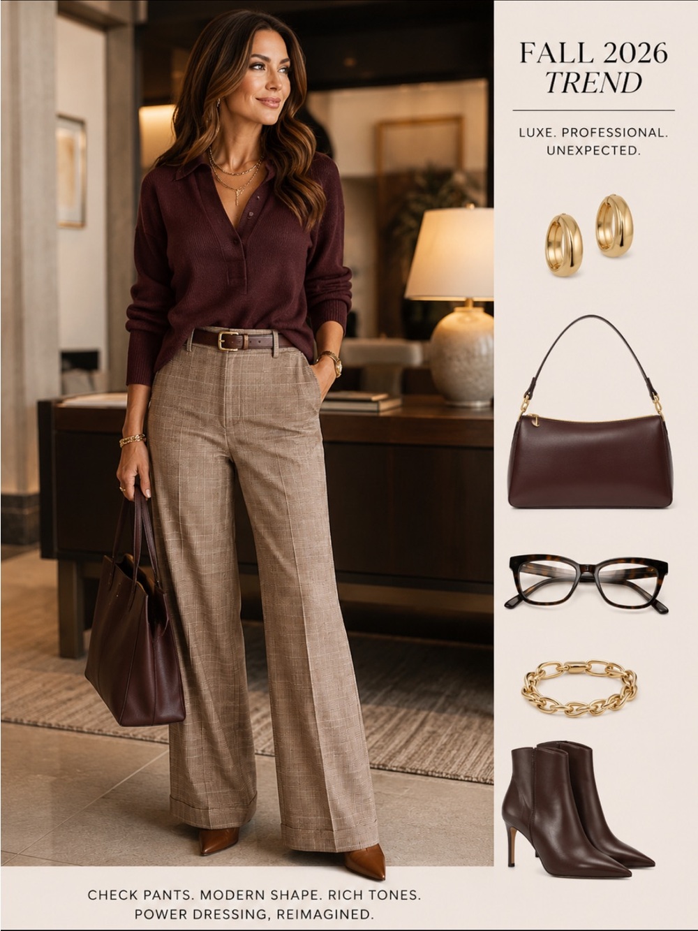 Banana Republic Tailored Plaid Pants, Taupe